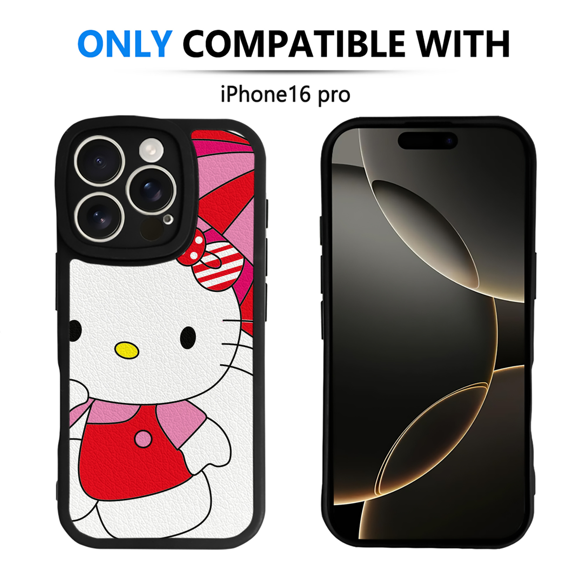 （画像用） Hello Kitty ハローキティ 【iPhone 16シリーズ対応】シリコンスマホケース（レザー調） 材質：シリコン